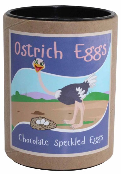 cartoon ostrich speckled egg traditional south african give away